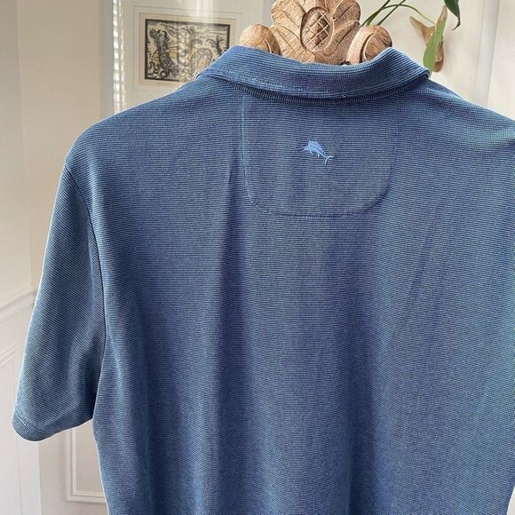 Tommy Bahama Blue Polo Shirt L - Picture 4 of 7